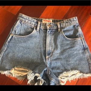 High waisted denim shorts